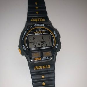 Vintage timex Ironman triathlon digital watch indiglo 8 lap 200 meter